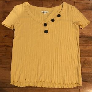 American Eagle low neck button t-shirt